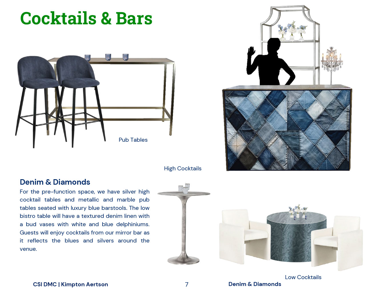 Cocktails & Bar Decor Suggestions for Denim & Diamonds