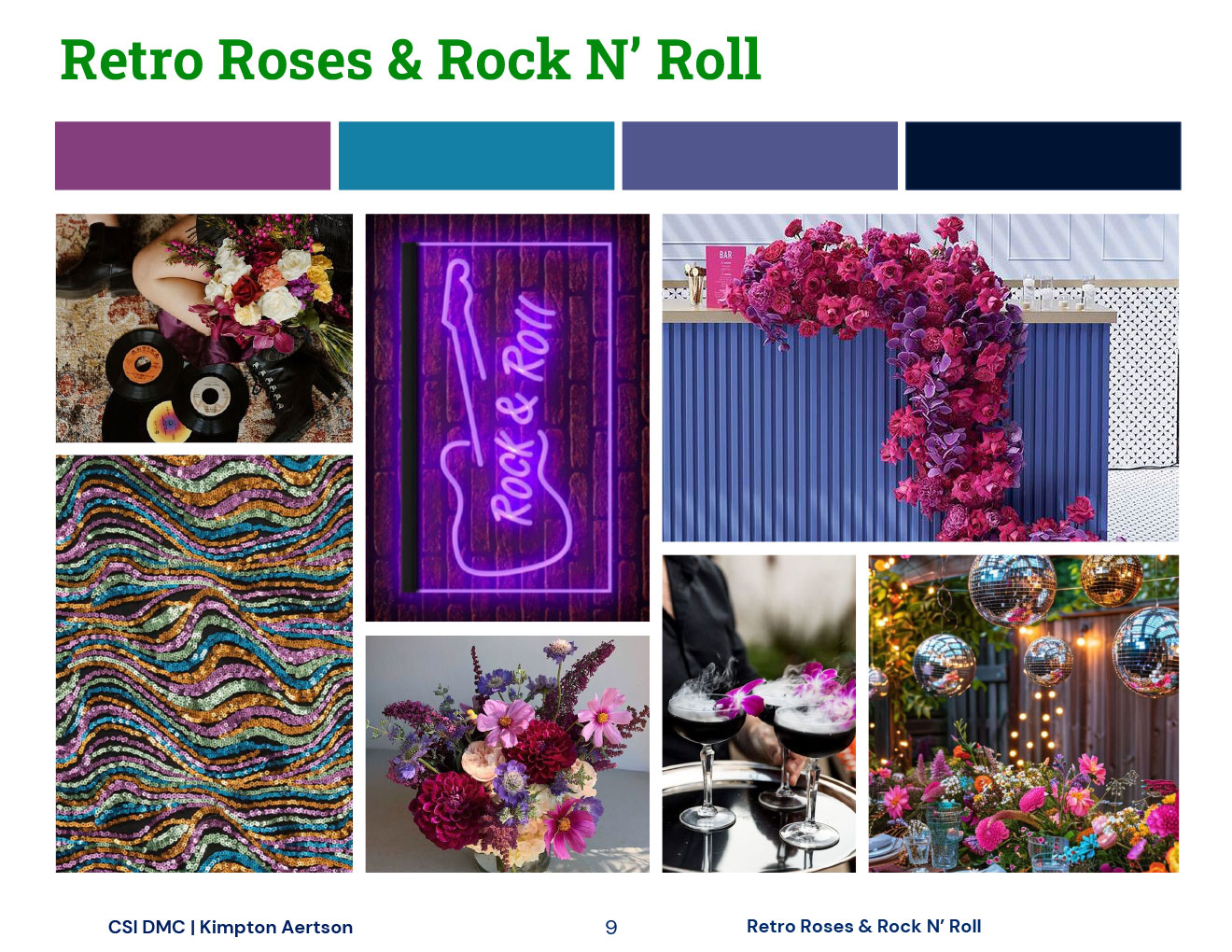 Retro Roses and Rock n' Roll decor details